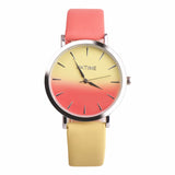 2018 Fashion WristWatch Retro Rainbow Design Women Dress Watch Quartz Leather  Watches gift for lovers Montre Relogio  #D