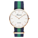 Classic Fashion Stripe Nylon Band Women Watch Top Luxury Brand Men Quartz Wrist Watch Lady Watch Montre Femme Horloge Saat Clock