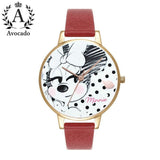 Avocado Minnie mouse cartoon printed watches kids watches for women female ladies students girl clock gift