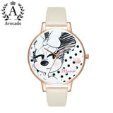 Avocado Minnie mouse cartoon printed watches kids watches for women female ladies students girl clock gift